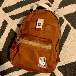 LOLA Utopia Gypsy Girl Caramel Color Genuine Leather Small Backpack